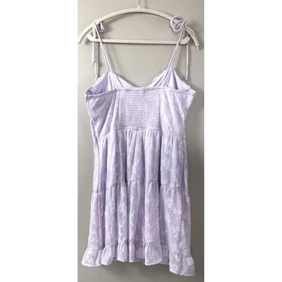 Lilac Lavender L Coquette Corset Babydoll Mini Dress Cottagecore Fairycore NWT - Picture 3 of 9